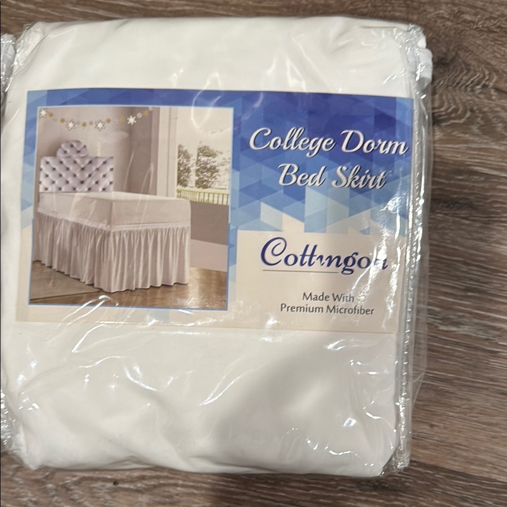 White College Dorm Bed Skirt